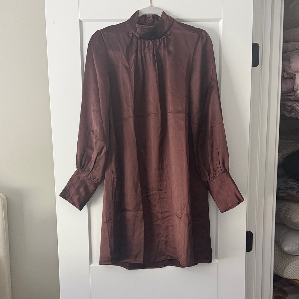 H&M Long Sleeve Dress - Rich Brown